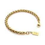 A Pulseira Memphis para homem é produzida em aço inoxidável dourado da marca Twobrothers.