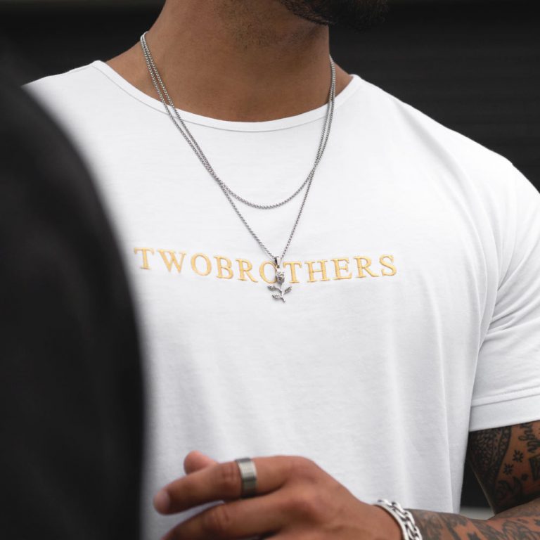 Colar em aço inoxidável para homem da marca Twobrothers para muito estilo – Conjunto Colares Rose