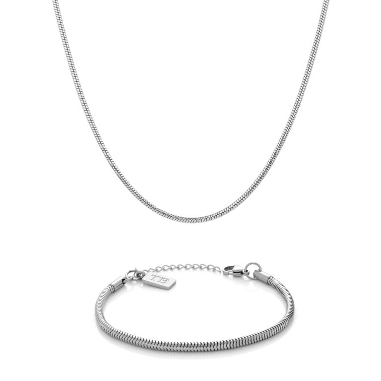 Conjunto de Pulseira e Colar em Aço inoxidável para Mulher - Twobrothers - Conjunto Pulseira Quincy e Colar Kyara