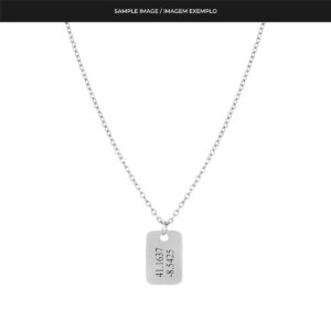 Colar em aço inoxidável para homem e mulher com chapa para gravação e personalização da letra inicial do nome, pela marca Twobrothers.