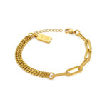 Pulseira Vittoria Gold para mulher de estilo pulseira corrente dourada em aço inoxidável da marca portuguesa Twobrothers