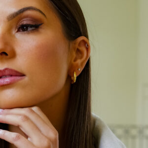 hoop Womens Gold stainless steel earrings 13mm