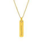 Boston Men's Golden Necklace with Personalized Medal