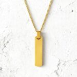 Boston Men's Golden Necklace with Personalized Medal - Image 2
