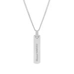 Boston Men's Silver Necklace with Personalized Medal
