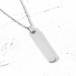 Boston Men's Silver Necklace with Personalized Medal - Image 2