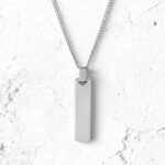 Boston Men's Silver Necklace with Personalized Medal - Image 3