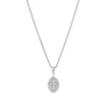 Cross Medal Men's Silver Necklace