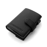 Alaska Card Holder Wallet in Black Leather with a compartment for banknotes and coins
