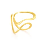 evelyn women’s golden stainless steel ring