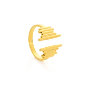 leah women’s golden stainless steel ring