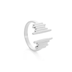 leah women’s silver stainless steel ring