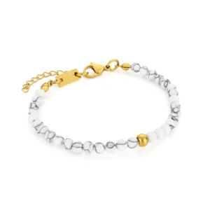 bracelete for women in silver stainless steel white springs