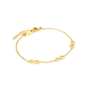 bracelete for women in golden stainless steel model infinity