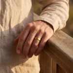 Rebel Men’s Golden Wedding Band - Image 2